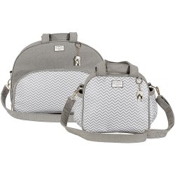 Kit Bolsa Maternidade Chevron Cinza 2 Peças Kit Bolsa Maternidade Chevron Cinza 2 Peças