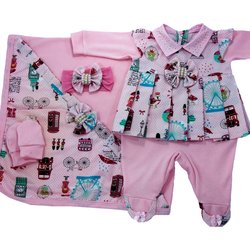 Saída de Maternidade Helô Rosa 100% Algodão Saída de Maternidade Helô Rosa 100% Algodão