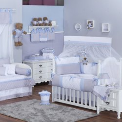 Quarto de Bebê Chevron Noblesse Azul 21 Peças Quarto de Bebê Chevron Noblesse Azul 21 Peças