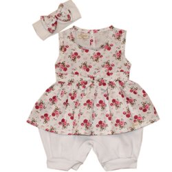 Macacão de Bebê Verão Petit Floral Branco Macacão de Bebê Verão Petit Floral Branco