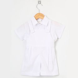 Conjunto de Bebê Camisa e Jardineira João Branco Conjunto de Bebê Camisa e Jardineira João Branco