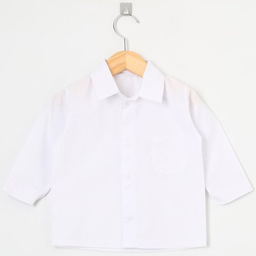 Camisa Infantil Basic Branco Manga Longa
