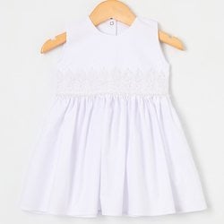 Vestido Bebê Beauty Branco 100% Algodão Vestido Bebê Beauty Branco 100% Algodão