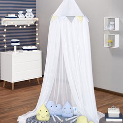 Mosquiteiro de Teto Cabaninha Amarelo 2 Peças Mosquiteiro de Teto Cabaninha Amarelo 2 Peças