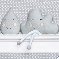 Almofadas Decorativas Gota e Nuvem Cinza 2 Peças Almofadas Decorativas Gota e Nuvem Cinza 2 Peças