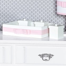 Cesta + Jogo de Potes Luxo Rosa 4 Peças MDF Cesta + Jogo de Potes Luxo Rosa 4 Peças MDF