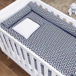 Kit Berço Rolinho Chevron Marinho 7 Peças Kit Berço Rolinho Chevron Marinho 7 Peças