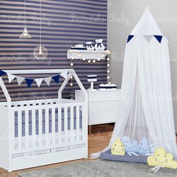 Quarto de Bebê Montessoriano Chevron Marinho 14 Peças Quarto de Bebê Montessoriano Chevron Marinho 14 Peças