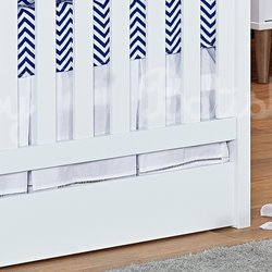 Saia de Berço Chevron Marinho - Branco 100% Algodão Saia de Berço Chevron Marinho - Branco 100% Algodão