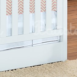 Saia de Berço Chevron Rosê - Branco 100% Algodão Saia de Berço Chevron Rosê - Branco 100% Algodão