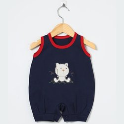 Macacão de Bebê Verão Tigre Marinho 100% Algodão Macacão de Bebê Verão Tigre Marinho 100% Algodão
