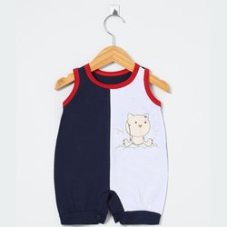 Macacão de Bebê Verão Tigre Palha 100% Algodão Macacão de Bebê Verão Tigre Palha 100% Algodão