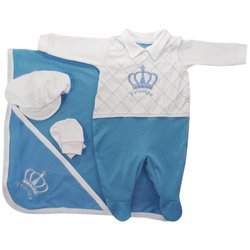Saída de Maternidade Majestade Azul 100% Algodão Saída de Maternidade Majestade Azul 100% Algodão