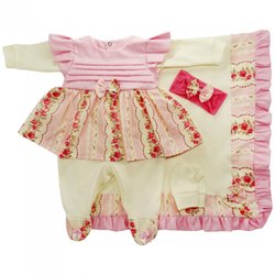 Saída de Maternidade Doce Anjo Rosa 100% Algodão Saída de Maternidade Doce Anjo Rosa 100% Algodão