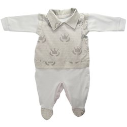Macacão Manga Longa Charming Branco Macacão Manga Longa Charming Branco