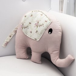 Almofada Elefante Nervura Rosa Floral Almofada Elefante Nervura Rosa Floral
