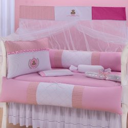 Kit Berço Princesa Real Rosa 100% Algodão 9 Peças Kit Berço Princesa Real Rosa 100% Algodão 9 Peças