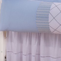 Saia de Berço Príncipe Real Azul - Branco 100% Algodão Saia de Berço Príncipe Real Azul - Branco 100% Algodão