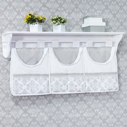 Porta Fraldas Varão Damask Cinza 200 Fios 3 Peças Porta Fraldas Varão Damask Cinza 200 Fios 3 Peças