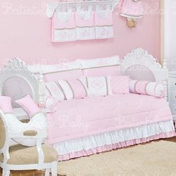 Kit Cama Babá Clara Rosa 200 Fios 100% Algodão 11 Peças Kit Cama Babá Clara Rosa 200 Fios 100% Algodão 11 Peças