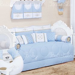 Kit Cama Babá Conrado Azul 200 Fios 100% Algodão 11 Peças Kit Cama Babá Conrado Azul 200 Fios 100% Algodão 11 Peças