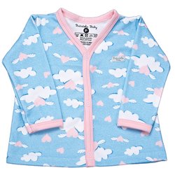 Casaco de Bebê Nuvem Azul e Rosa Manga Longa Casaco de Bebê Nuvem Azul e Rosa Manga Longa