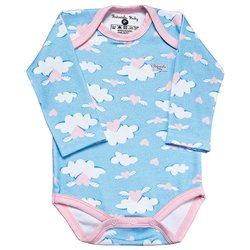 Body de Bebê Nuvem Azul e Rosa Manga Longa Body de Bebê Nuvem Azul e Rosa Manga Longa