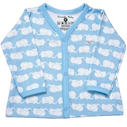 Casaco de Bebê Elefante Azul Manga Longa Casaco de Bebê Elefante Azul Manga Longa