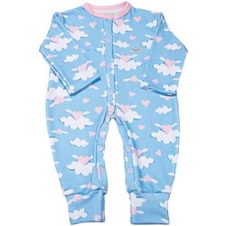 Macacão Manga Longa Nuvem Azul e Rosa Macacão Manga Longa Nuvem Azul e Rosa