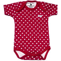 Body de Bebê Coração Vermelho Manga Curta Body de Bebê Coração Vermelho Manga Curta