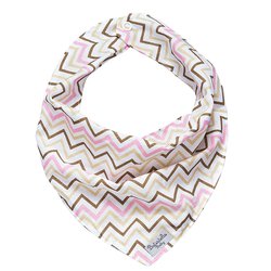 Babador Bandana Chevron Rosa e Marrom Babador Bandana Chevron Rosa e Marrom