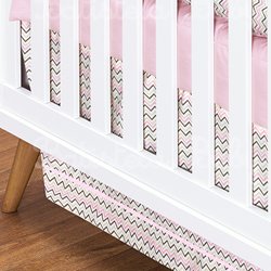 Saia de Berço Nuvenzinha Rosa Chevron 100% Algodão Saia de Berço Nuvenzinha Rosa Chevron 100% Algodão