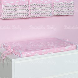 Trocador de Bebê Plastificado Nuvenzinha Rosa Trocador de Bebê Plastificado Nuvenzinha Rosa
