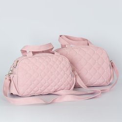 Kit Bolsa Maternidade Pérola Rosa 2 Peças P e M Kit Bolsa Maternidade Pérola Rosa 2 Peças P e M