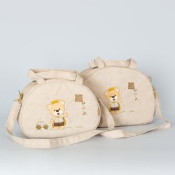 Kit Bolsa Maternidade Amore Palha 2 Peças P e M Kit Bolsa Maternidade Amore Palha 2 Peças P e M