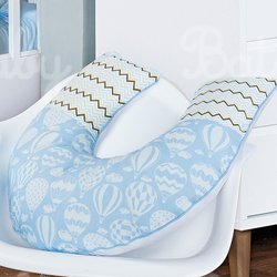 Almofada Amamentação Chevron Balãozinho Azul Almofada Amamentação Chevron Balãozinho Azul