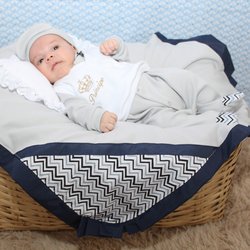 Saída de Maternidade Gabriel Chevron 5 Peças Saída de Maternidade Gabriel Chevron 5 Peças