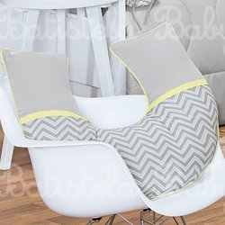 Almofada Amamentação Chevron Nuvem e Gotinha Amarelo Almofada Amamentação Chevron Nuvem e Gotinha Amarelo