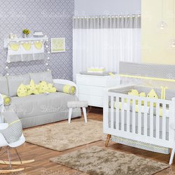 Quarto de Bebê Nuvem e Gotinha Amarelo 26 Peças Quarto de Bebê Nuvem e Gotinha Amarelo 26 Peças