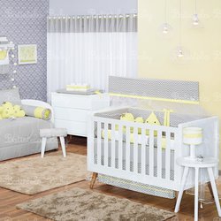 Quarto de Bebê Nuvem e Gotinha Amarelo 17 Peças Quarto de Bebê Nuvem e Gotinha Amarelo 17 Peças