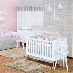 Quarto de Bebê Nuvem e Gotinha Rosa 17 Peças Quarto de Bebê Nuvem e Gotinha Rosa 17 Peças