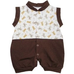 Macacão Curto de Bebê Cãozinho Marrom Macacão Curto de Bebê Cãozinho Marrom