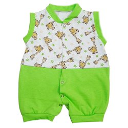 Macacão de Bebê Verão Girafinha Verde Macacão de Bebê Verão Girafinha Verde