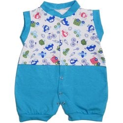 Macacão de Bebê Verão Transporte Azul Macacão de Bebê Verão Transporte Azul