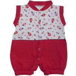 Macacão Curto de Bebê Joaninha Vermelho Macacão Curto de Bebê Joaninha Vermelho