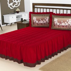 Colcha Cama Casal Queen Elisa Vermelho 5 Peças Colcha Cama Casal Queen Elisa Vermelho 5 Peças