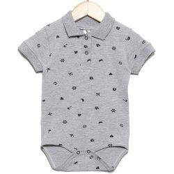 Body de Bebê Polo Marinheiro Cinza Body de Bebê Polo Marinheiro Cinza