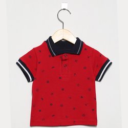 Camisa de Bebê Polo Marinheiro Vermelho Camisa de Bebê Polo Marinheiro Vermelho