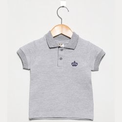 Camisa de Bebê Polo Coroa Cinza Camisa de Bebê Polo Coroa Cinza