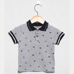 Camisa de Bebê Polo Marinheiro Cinza Camisa de Bebê Polo Marinheiro Cinza